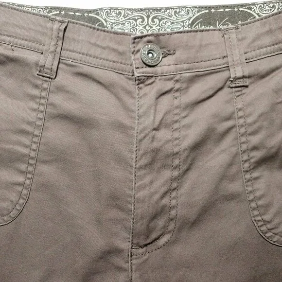 Gloria Vanderbilt Women's Brown Cargo Capri Drawstring Tie Cuff Size 14 - Picture 6 of 9